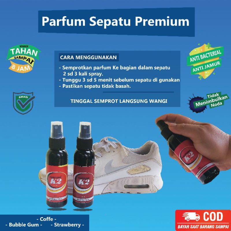 PARFUM SEPATU PENGHILANG BAU TIDAK SEDAP ORIGINAL K2 100ml