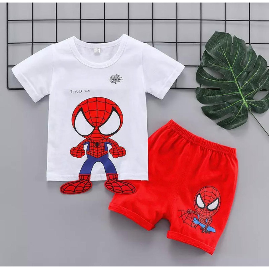 SETELAN ANAK BAJU ANAK ANAK 1-5 TAHUN SETELAN SPIDERMAN BAJU ANAK SPIDERMAN SETELAN ANAK SUPERHERO