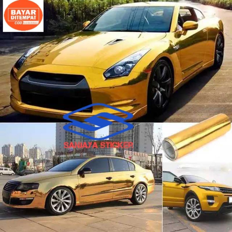 Stiker skotlet motor gold chrome stiker warna gold chrome infinity