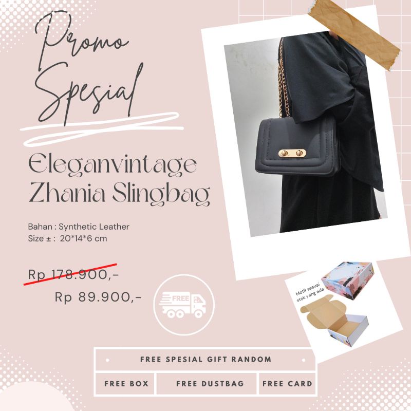 Black Series - Natrlclass - Alfisabags - Korean Slingbag - FREE BOX (READY SIAP KIRIM BISA COD) TAS 