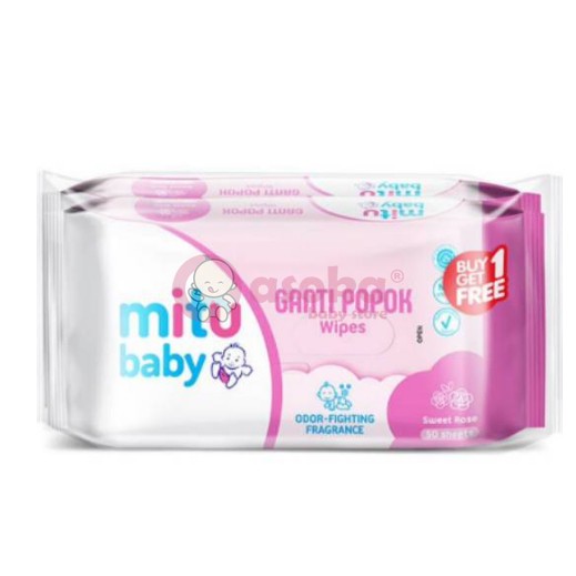 Mitu Baby Wipes Fresh n Clean Pink 50'S Beli 1 Free 1 ASOKA