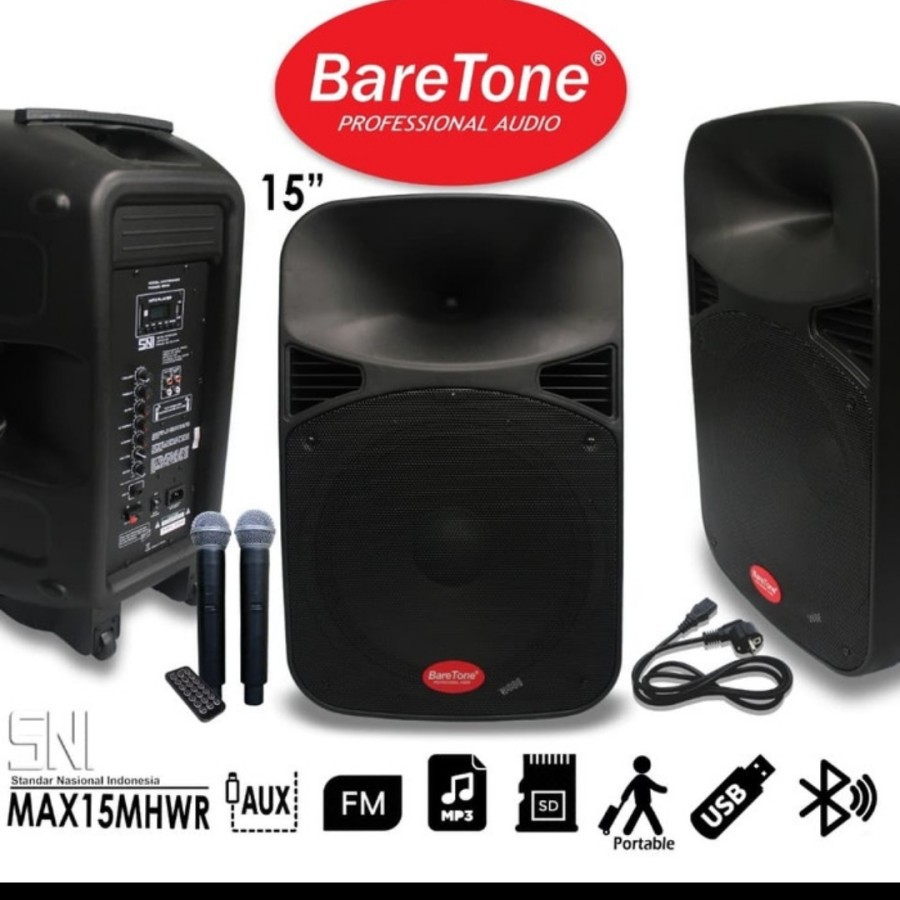 speaker portable baretone 15mhwr bluetooth cek bonus didekripsi