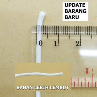 tali masker/karet masker/tali earlop putih isi 10 meter - Putih - Putih