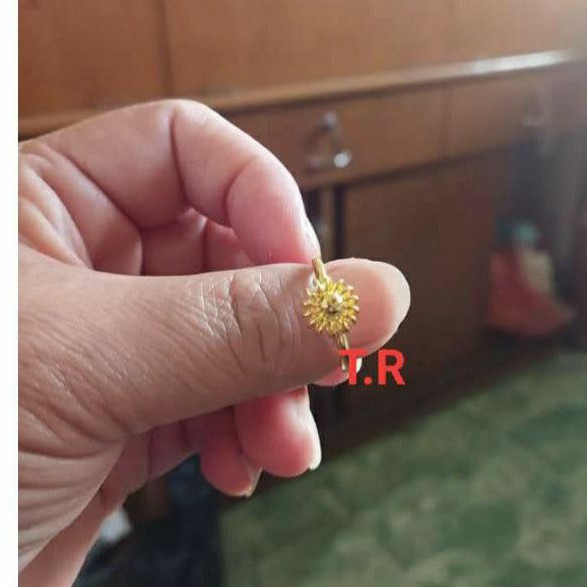 Cincin Matahari Emas asli 24K. kadar 99,99%.