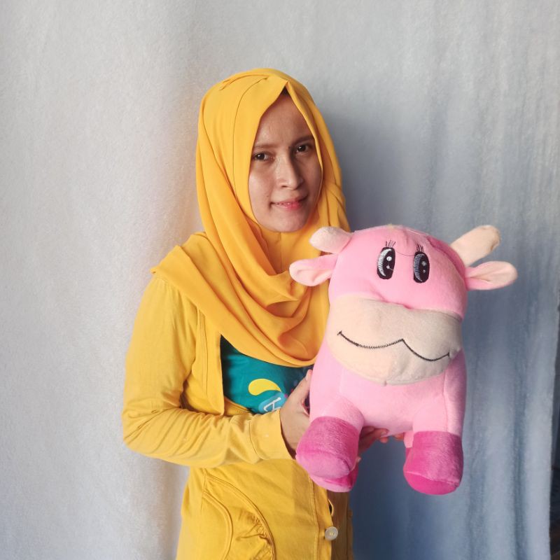 boneka sapi CANTIK XL tanggung murah. REAL PICT