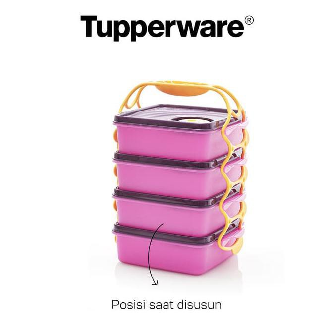 Rantang Susun 4 Crystalwave Goody Box Ungu Tupperware