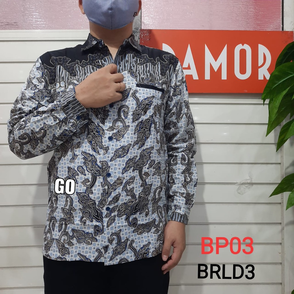 gos BRLD DAMOR (CRESSIDA) BATIK Cowok Pakaian Pria Kemeja Batik Reguler Lengan Panjang