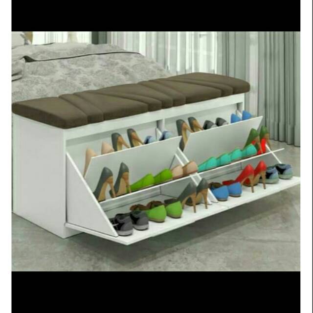 Rak sepatu sandal plus tempat duduk Shopee Indonesia Rak sepatu sandal plus tempat duduk Shopee Indonesia