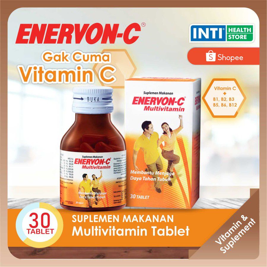 Enervon | Enervon C Tablet Botol Isi 30 | Multivitamin | Vitamin C