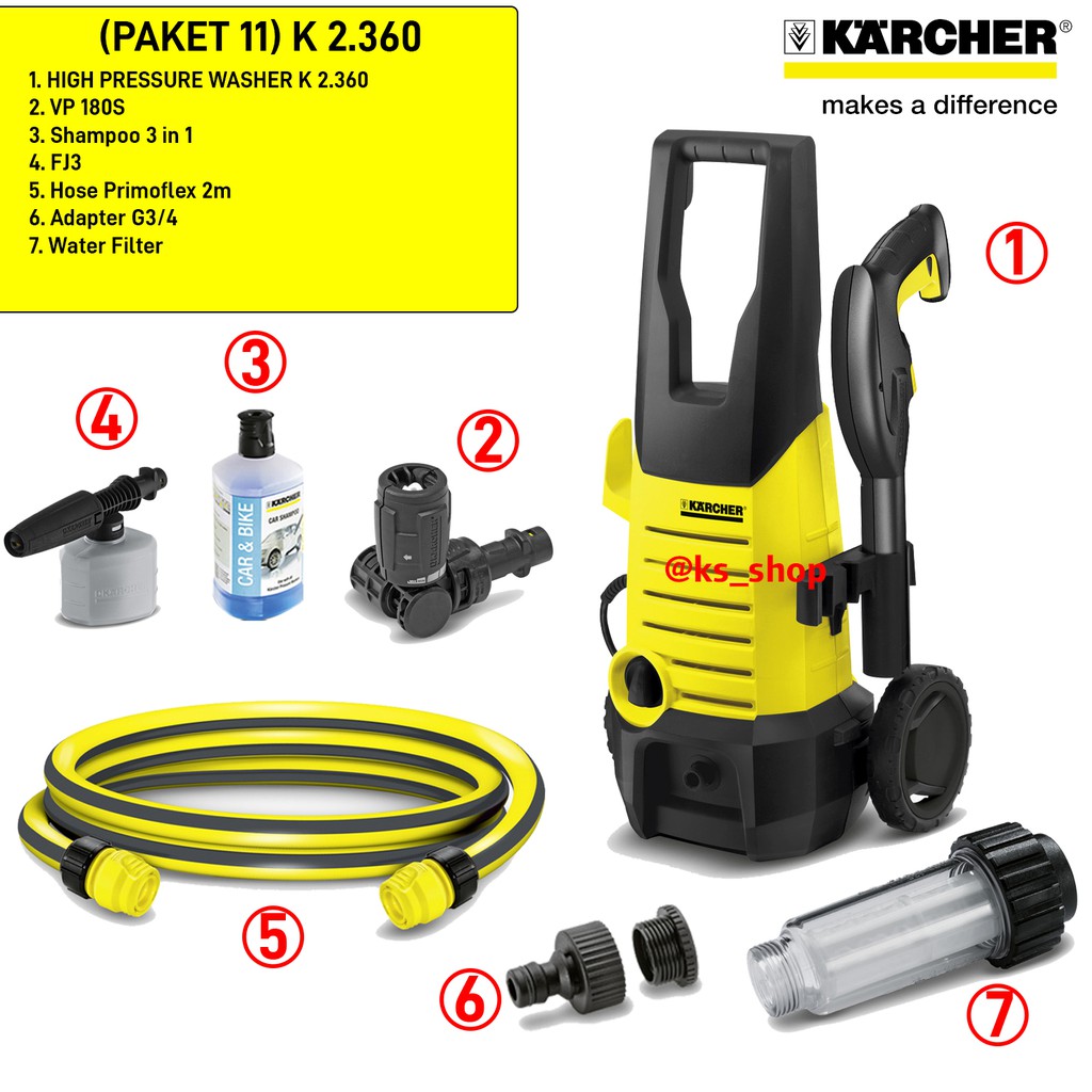 Karcher K2 360 | Karcher K2.360 | K 2.360 | Karcher High Pressure Cleaner K2.360 | Paket 6