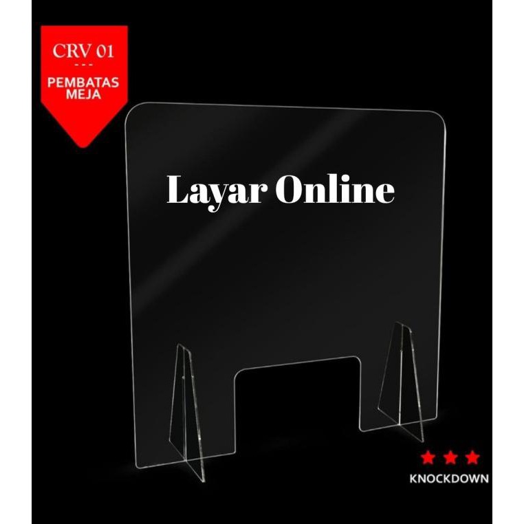 

BARANG BARU Sekat Acrylic 2mm Lebar 70x60cm Meja Teller Kasir Partisi Pembatas
