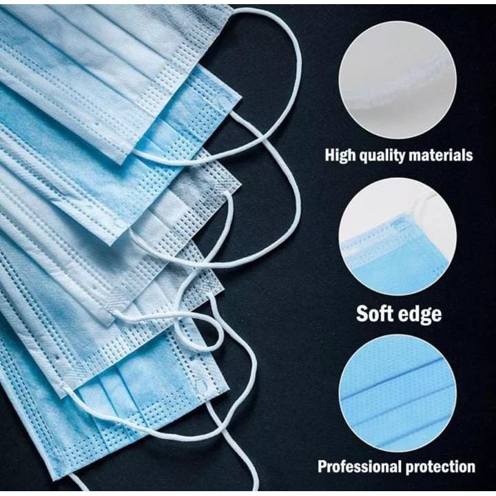 MASK DISPOSABLE PROTECTIVE - 3PLY - M&amp;K - 50 pcs