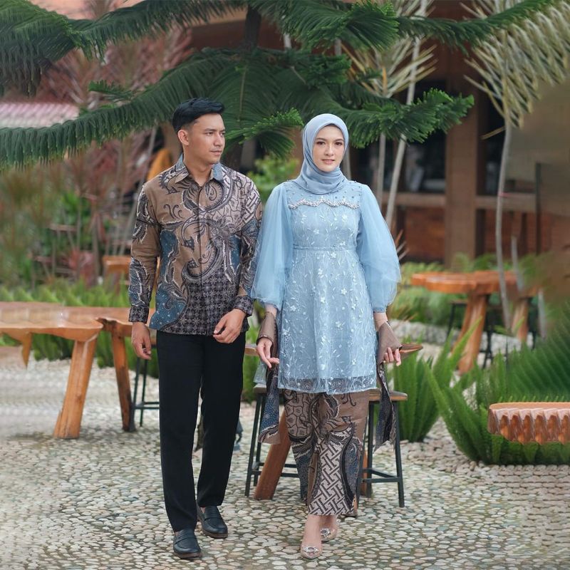 [NEW ARRIVAL] SARIMBIT BATIK COUPLE GAMIS RADIKA - BAJU COUPLE KONDANGAN KEKINIAN - DRESS PESTA KOND