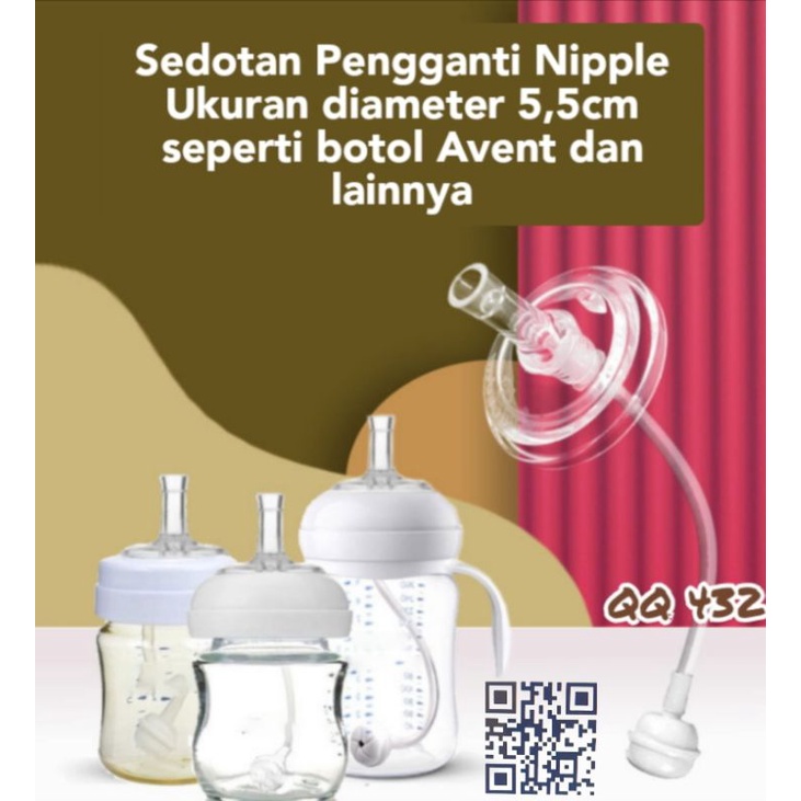 Sedotan Pengganti Dot Nipple untuk botol susu Standar slim neck dan Wide Neck