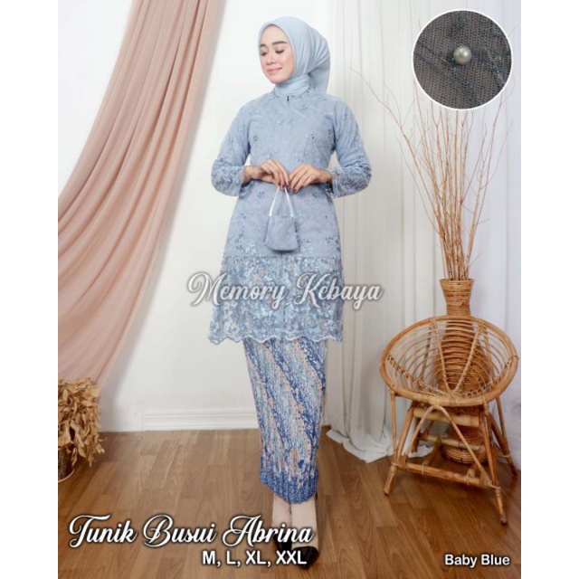 Permata Olshop / Kebaya Tunik Busui Kekinian / Kebaya Seragam Keluarga Tunik / Kebaya Brokat / Kebaya Busui / Wisuda / Setelan Kebaya Modern