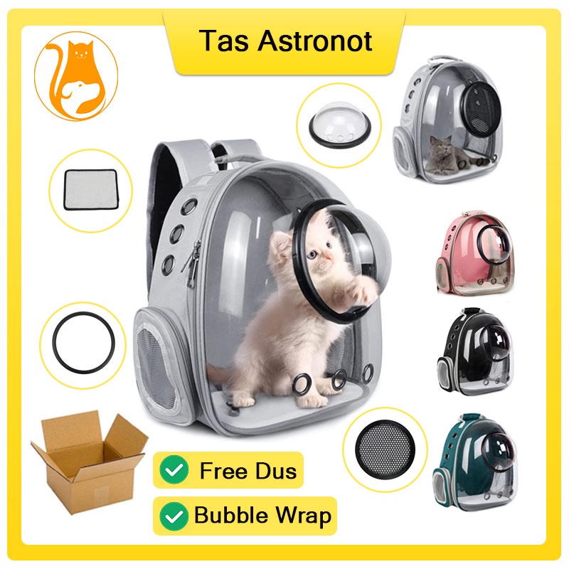 Hugopet Tas Astronot Tas Ransel Hewan Tas Kucing Astronot Pet Travel Bag Tas Gendong Kucing Tas Hewan Peliharaan Pet Cargo Cat Bag Carrier  Tahan Air Yang Nyaman