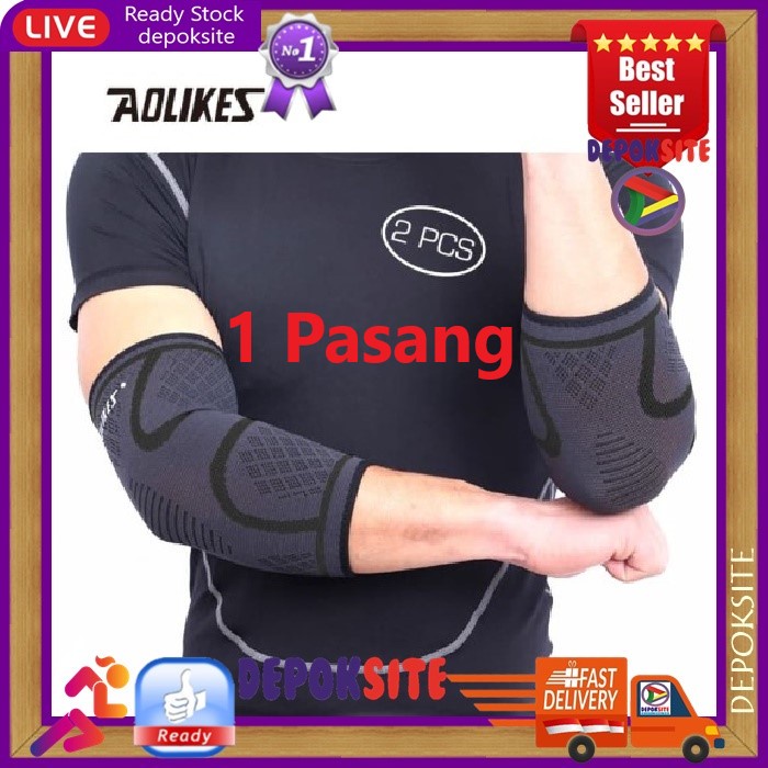 1 Pasang Aolikes 7547 Elbow Pad Bracer Leg hand Support Pads Pelindung Siku