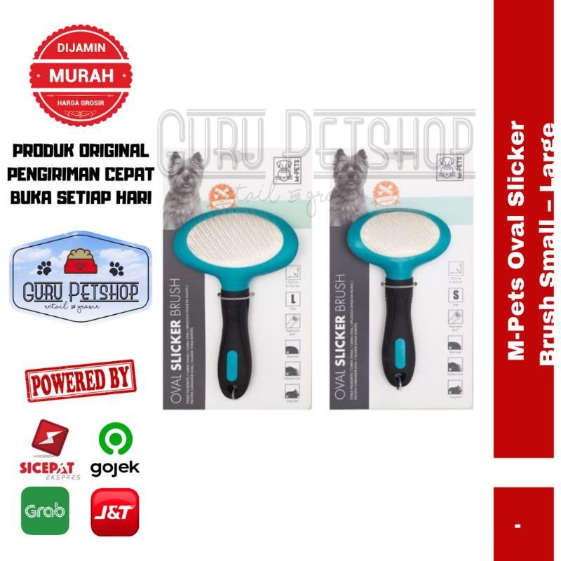 M-Pets Oval Slicker Brush Small – Large / Sisir Sikat Anjing Kucing Kecil Besar
