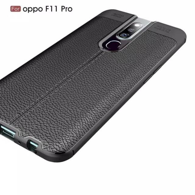 Paket 2in1 Case Oppo F11 PRO Soft Case Carbon Auto focus Leather Slim Exellent Edition Casing Cover + Tempered Glass Layar DI ROMAN ACC