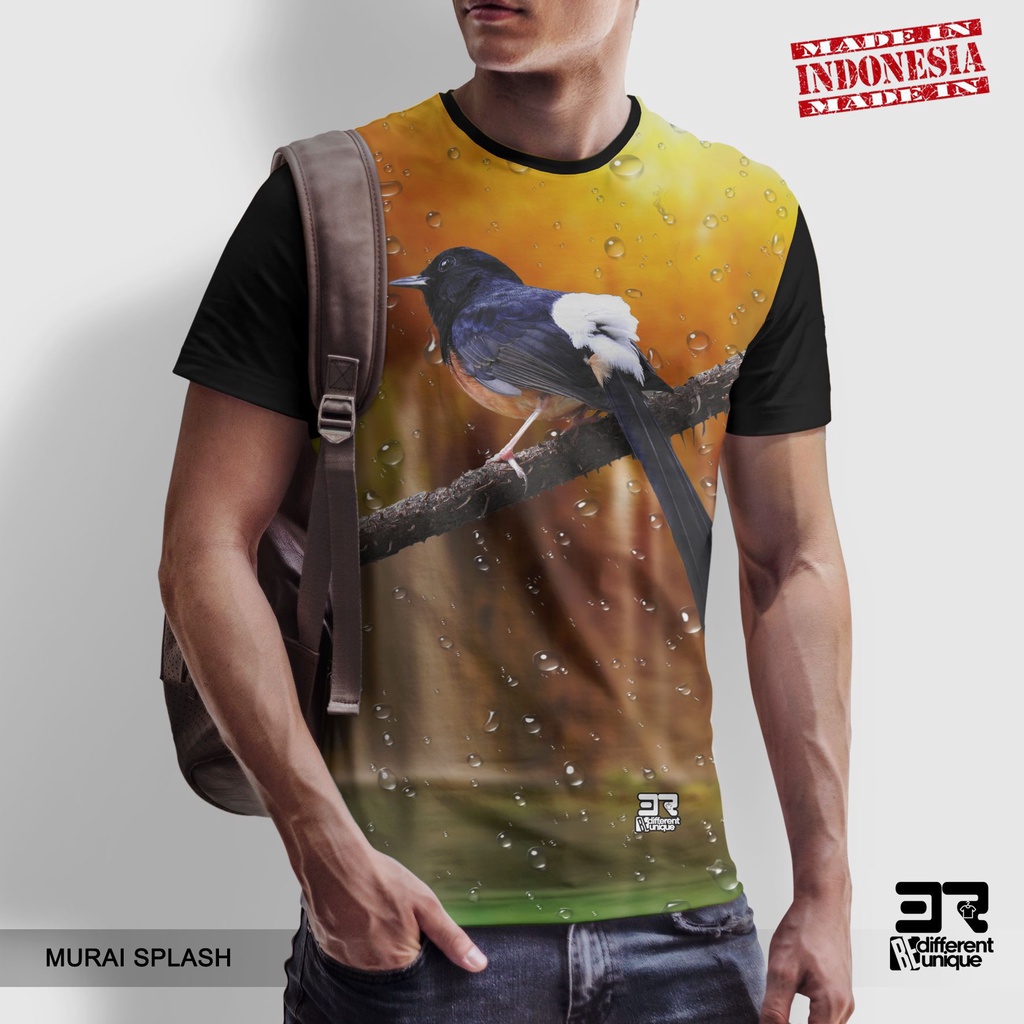 [ COD ] KAOS PRINTING GAMBAR BURUNG MURAI SPLASH - BAJU KICAU MANIA LOVERS MURAI BATU MEDAN DISTRO O