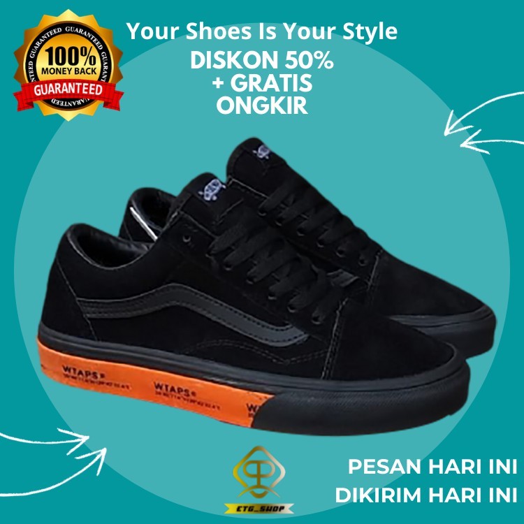 (BISA COD) VANS OLDSKOOL WTAPS GPS BLACK ORANGE PREMIUM DT BNIB / VANS OLDSKOOL PREMIUM DT