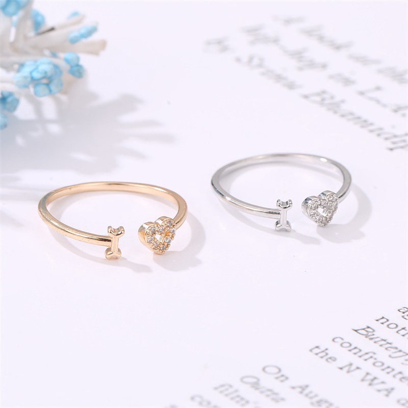 Cincin couple Adjustable Versi Korea dari cincin surat cinta individu Buka cincin pasangan