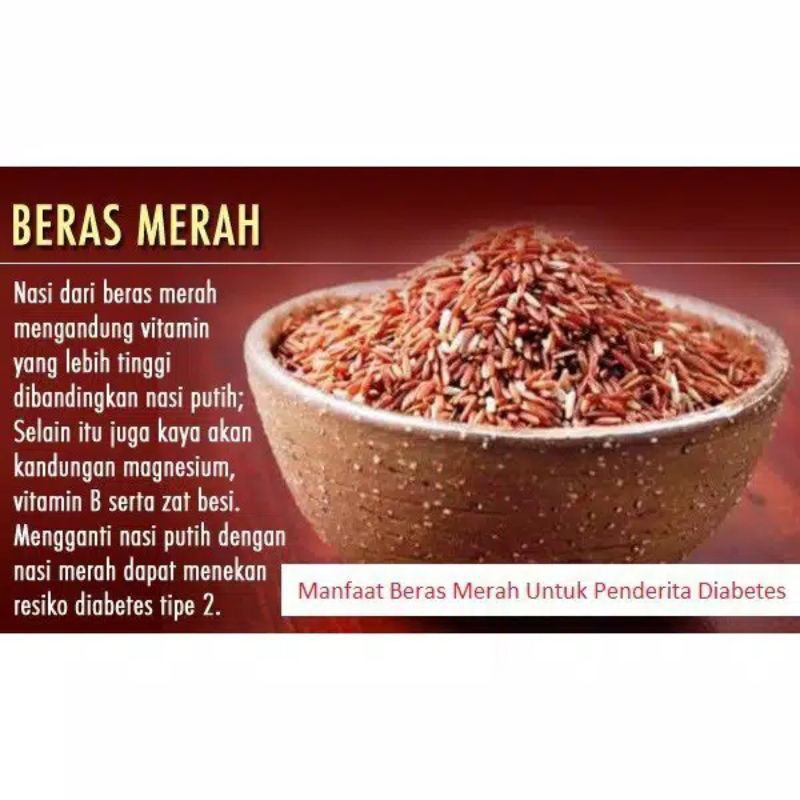 Beras Merah Organik - Beras Lingkar Organik - Beras Merah Diet - Kemasan Vakum 1 Kg