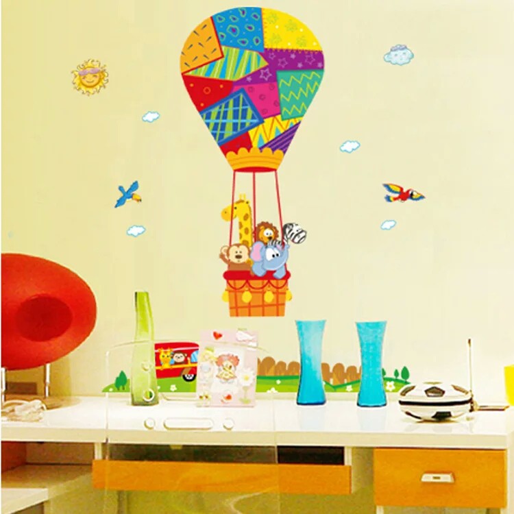 RELIZA WALL STICKER KERETA ANAK TRANSPORTATION BALON UDARA STIKER DINDING ABC1051