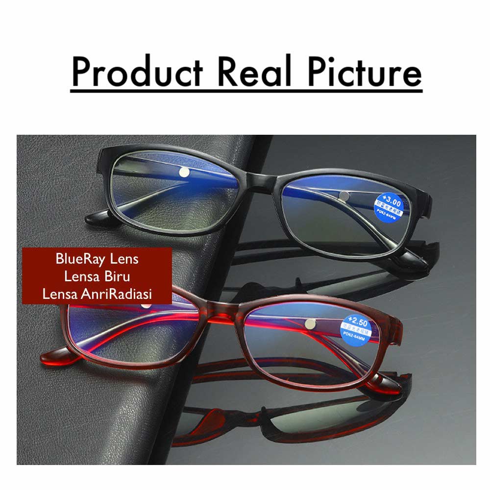 Kacamata Baca Plus Anti Radiasi Blue Ray Lens (Design Korea) Pria dan Wanita - HM875 ( Group )