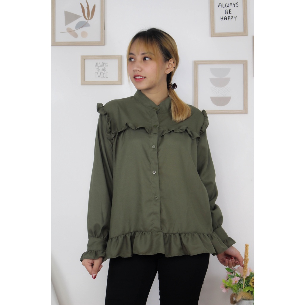 BEFAST - ZRX OOTD Wanita Blouse YUNNA / Ebrila Blouse / Blouse Wanita / Blouse Kantor / Blouse Casual / Blouse Formal / Blouse Polos Kekinian 2021 / Blouse Terlaris