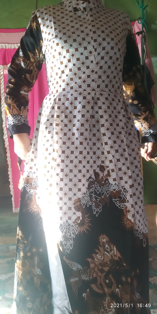 Batik Couple Keluarga Sania Ruffle Ori Ndoro Jowi Dnt 004 Motif Wayang