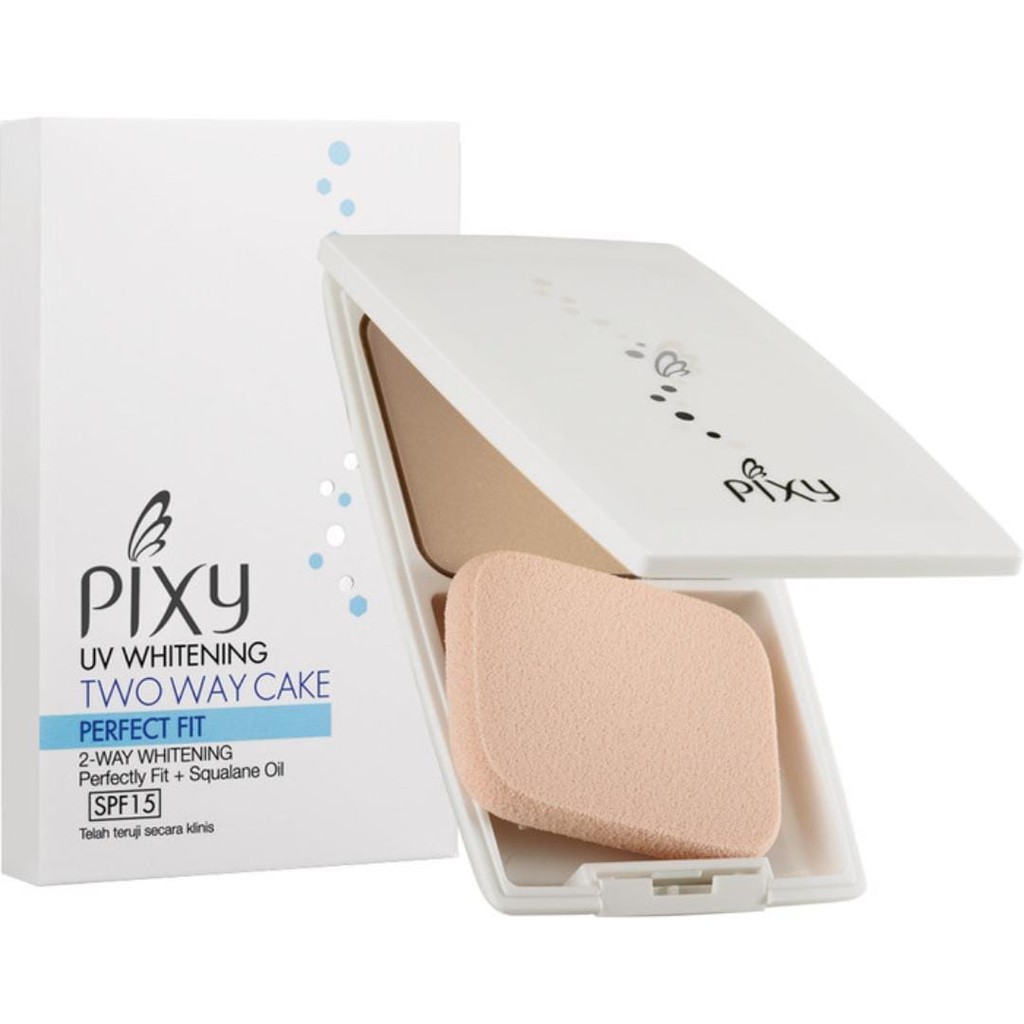 Ningrum Kecantikan Wajah Bedak Pixy Uv Two Way Cake Perfect Fit Bedak Padat Reguler PIXY ORI - 8019