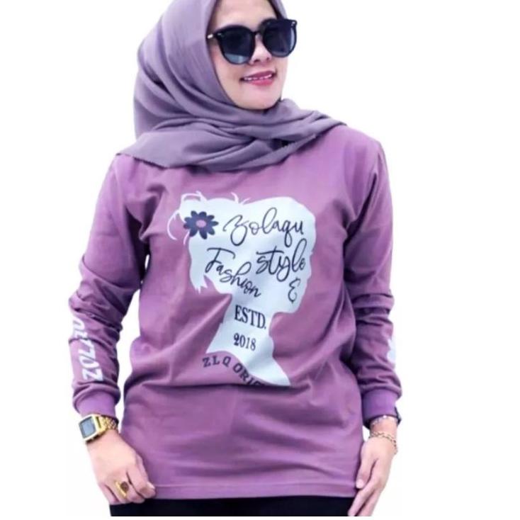 Serbu sekarang--D) kaos wanita lengan panjang zolaqu/kaos wanita zolaqu ori terbaru 2021/kaos wanita