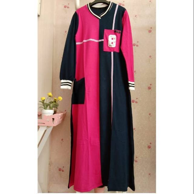 GAMIS MUSLIM JEENA DRESS PINK BAJU MUSLIM CANTIK