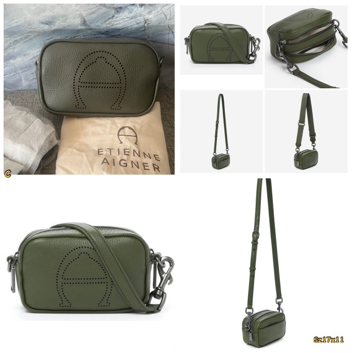 Tas Selempang Kamera Etienne aigner stella mini Camera crossbody green army