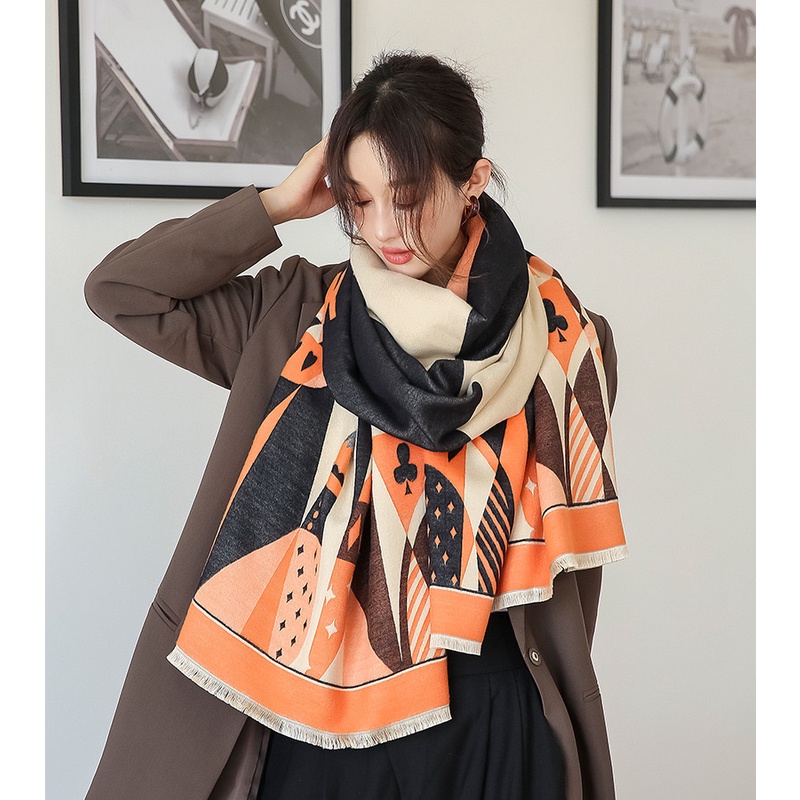 Rylee Syal Scarf Shawl Elegan Motif Import Cashmere