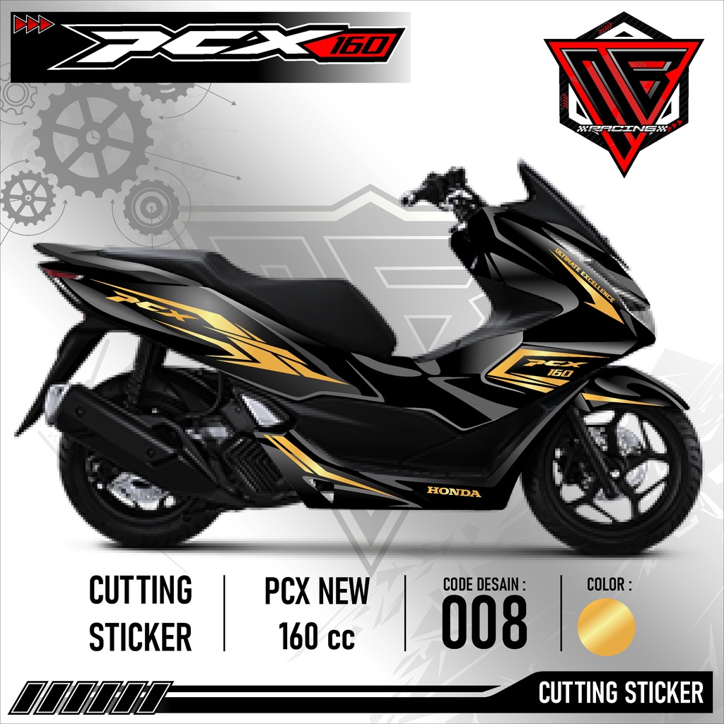 Cutting Sticker PCX - Aksesoris Motor Stiker Honda PCX 160 cc Skotlet Sticker Striping Lis Variasi C