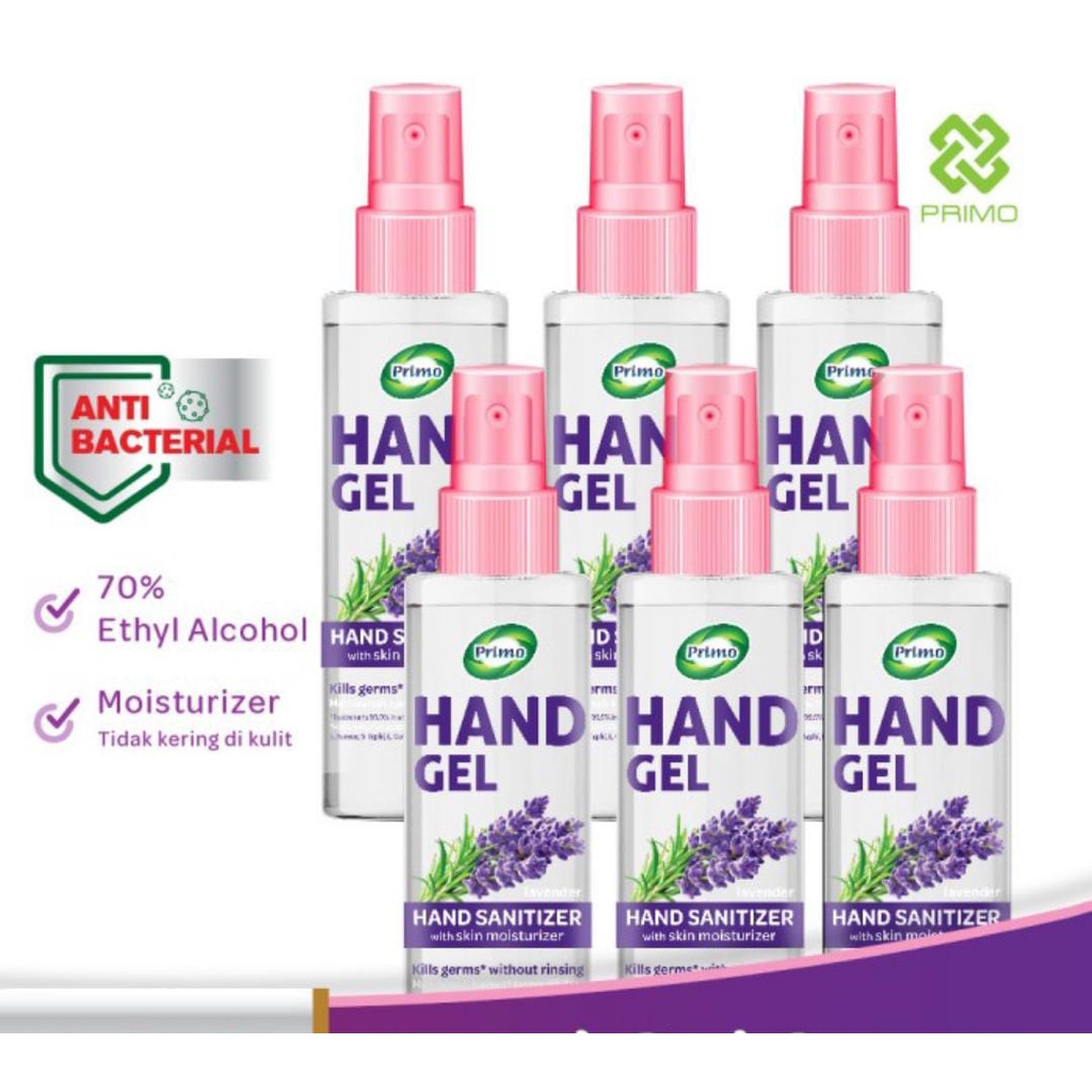 60ml PRIMO Hand Sanitizer Primo Alkohol 70% Hand Gel Spray Lavender