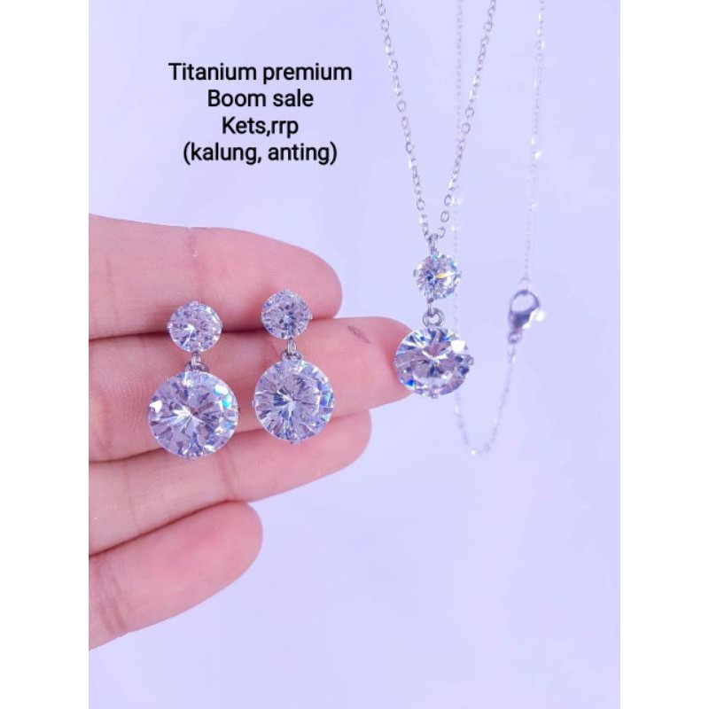 Kalung titanium beli kalung gratis anting, Tidak luntur,Bisa dipake mandi