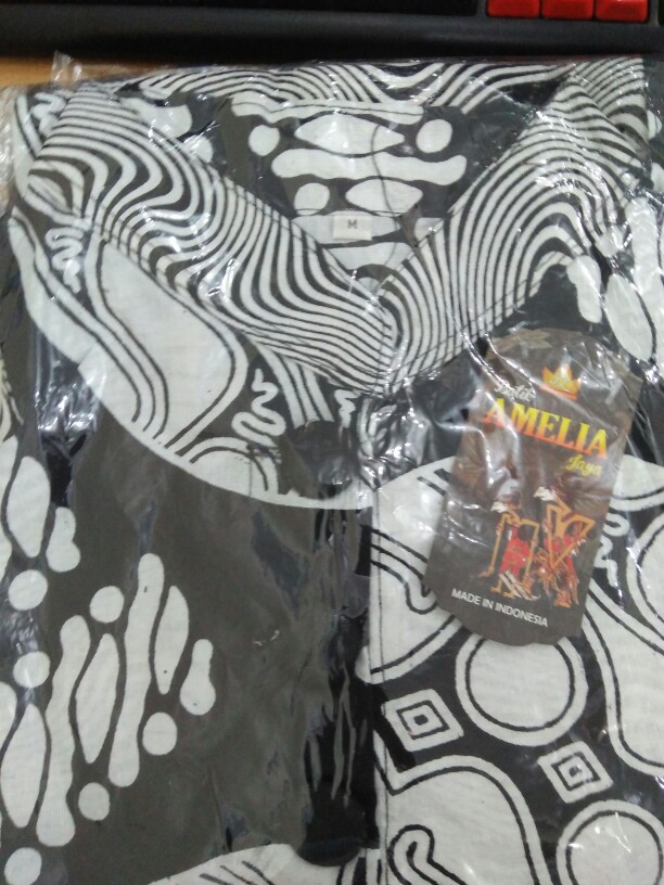 Tunik Cibulan Anggrek Putih Busana Batik Wanita Casual Formal Kantoran Kondangan Seragaman Katun