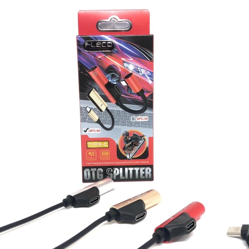 SPLITTER KABEL HIGHSPEED 2IN1 SPC50 DAN SPC60 FOR JACK AUDIO TYPE C ANDROID MUSIC CHARGING