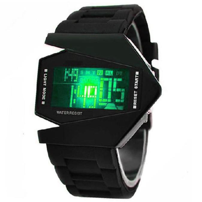 JAM TANGAN PRIA ANAK SPORT MODEL PESAWAT - DZ227-3 - HITAM, METAL 2807