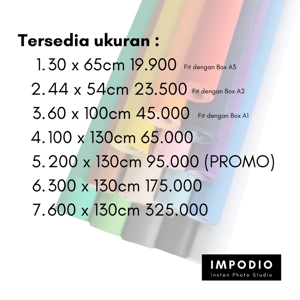 Impodio Background foto warna polos terbaik Ukuran 200cm x 130cm Image 4