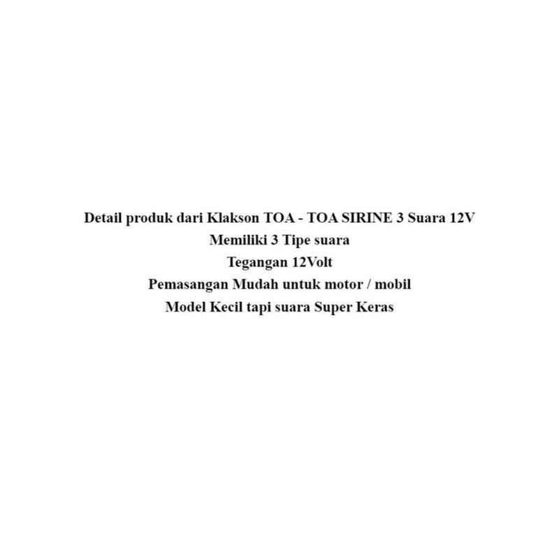Klakson toa 3 suara/KLAKSON DASENG 3 SUARA