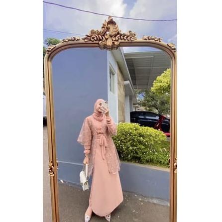 Mysharewl Osana Gamis Brukat Pesta Syar'i Jumbo Azalea Dss Busui Ready Stok Siap order Gamis Polos P