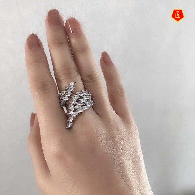 [Ready Stock]S925 Silver Chic Versatile Personality Wings Ring for Women