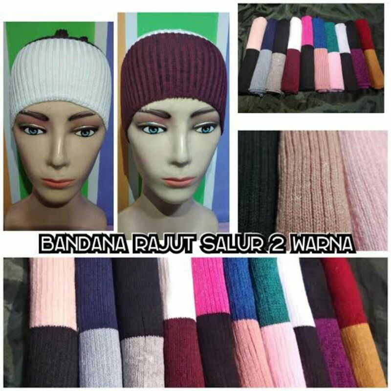 Bandan Rajut 2 Warna Ciput Rajut 2Warna Inner Jilbab