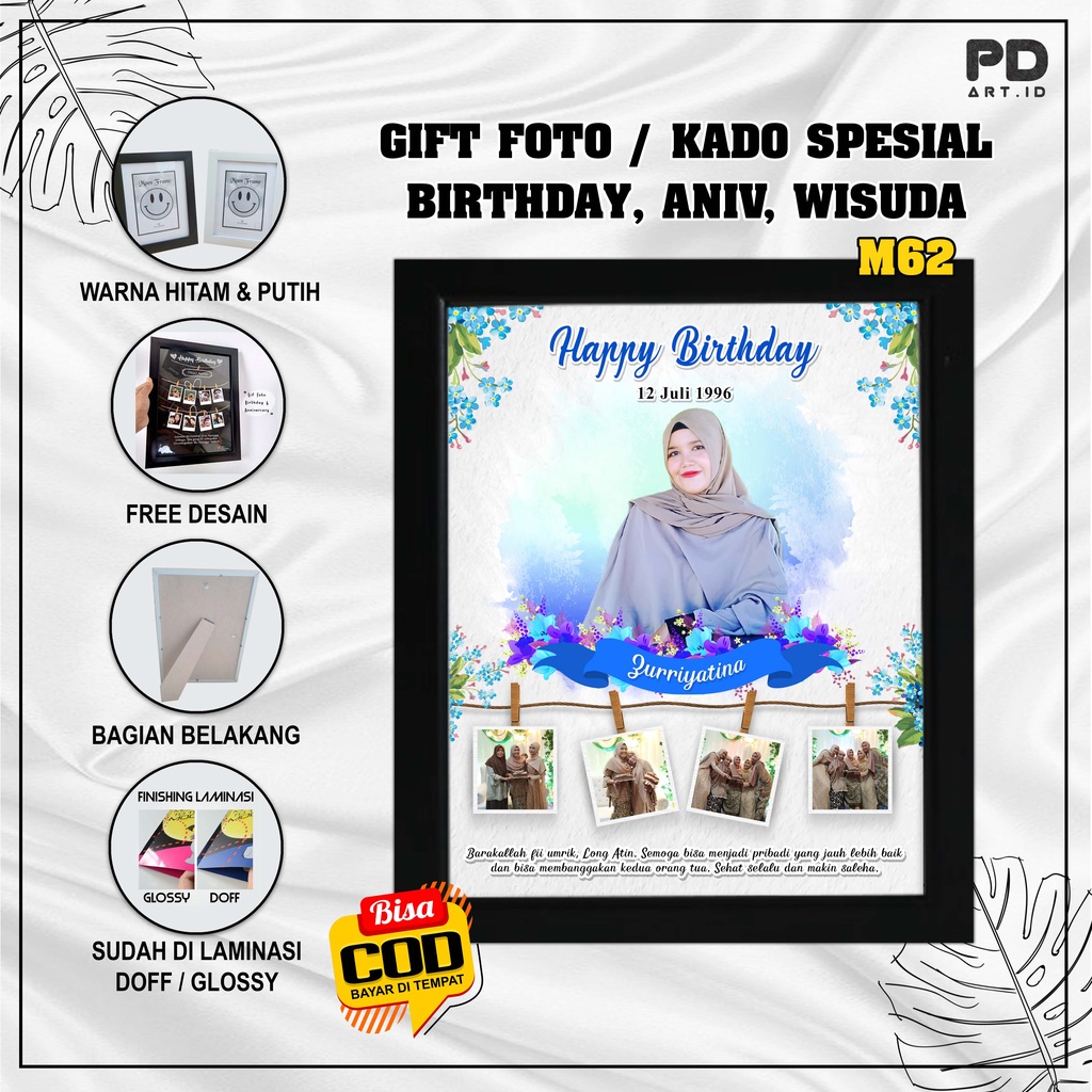 Gift Ultah Cewe Cetak Foto Plus Bingkai / Kado Wedding Anniversarry / Cetak Foto Custom 10R Plus Bingkai untuk Kado Ulang Tahun, Kado Anniversarry, Kado Pernikahan, Kado Wisuda