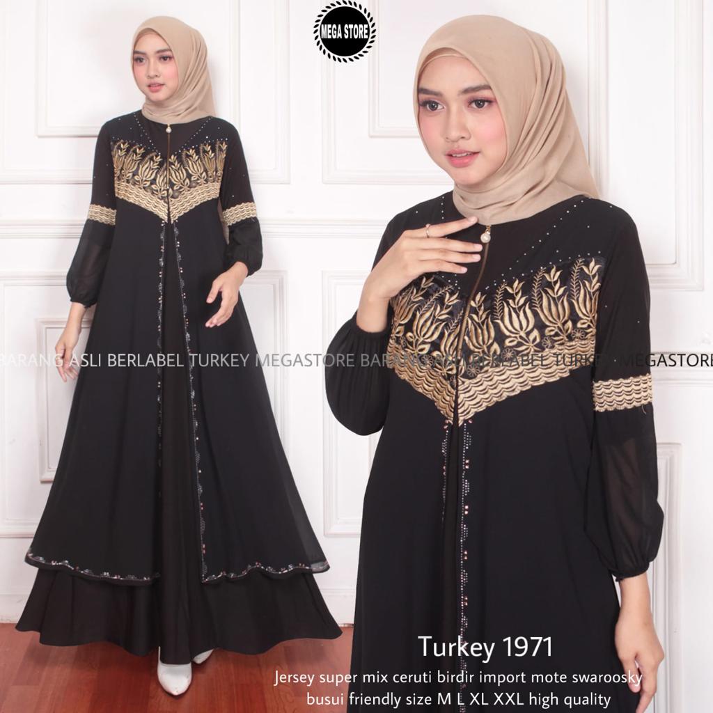 Gamis Abaya Turkey Ori Mega Store Best Seller Abaya Turki Megastore Terbaru Mewah