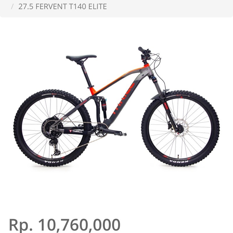 27.5” Thrill Fervent T140 Elite 11Sp Deore M5100 fork suntour xcr hydro brake